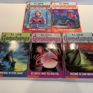 Lot Of 5 R. L. Stine Goosebumps Books Thrillers And Mysteries For Young People